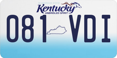 KY license plate 081VDI