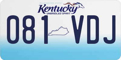 KY license plate 081VDJ