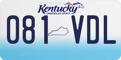 KY license plate 081VDL