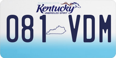 KY license plate 081VDM