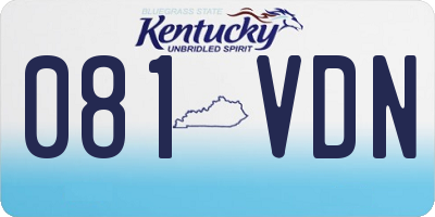 KY license plate 081VDN