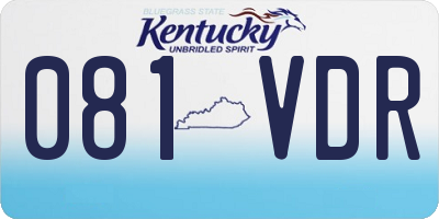 KY license plate 081VDR