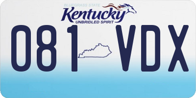 KY license plate 081VDX