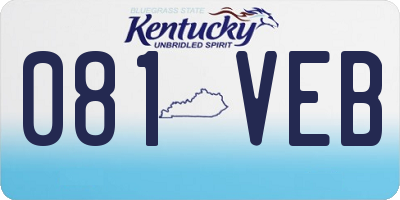 KY license plate 081VEB