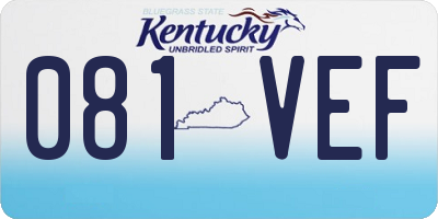 KY license plate 081VEF