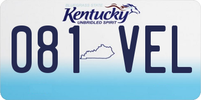 KY license plate 081VEL