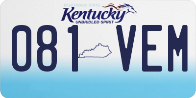 KY license plate 081VEM