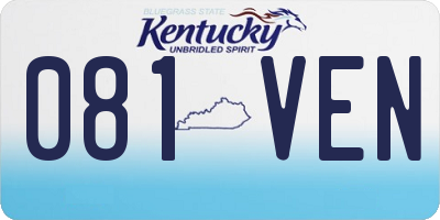 KY license plate 081VEN