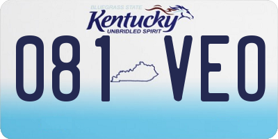 KY license plate 081VEO