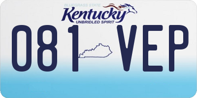 KY license plate 081VEP