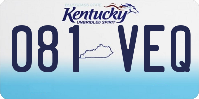 KY license plate 081VEQ