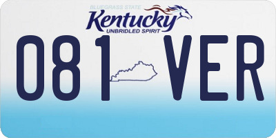 KY license plate 081VER