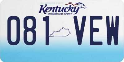 KY license plate 081VEW