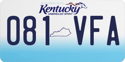 KY license plate 081VFA