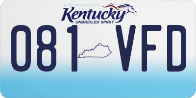 KY license plate 081VFD