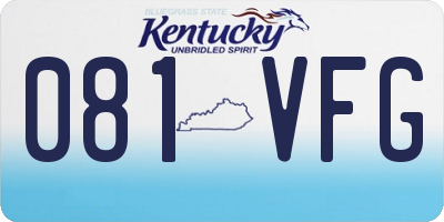 KY license plate 081VFG