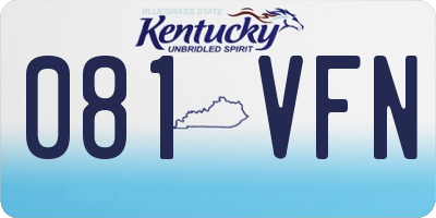 KY license plate 081VFN