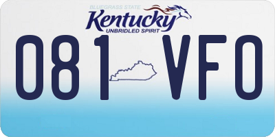 KY license plate 081VFO