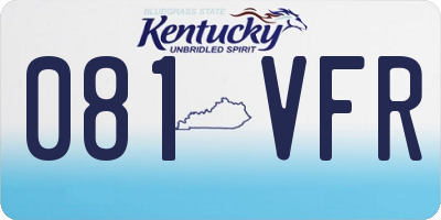 KY license plate 081VFR