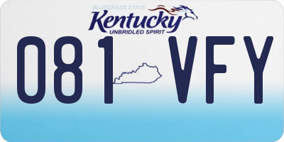 KY license plate 081VFY