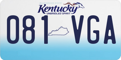 KY license plate 081VGA