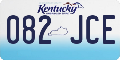 KY license plate 082JCE