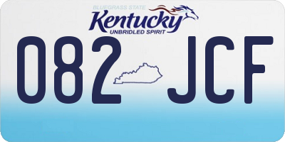 KY license plate 082JCF