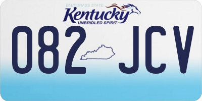 KY license plate 082JCV