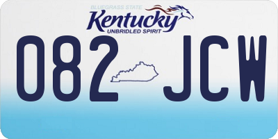 KY license plate 082JCW