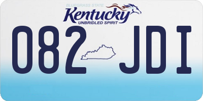 KY license plate 082JDI