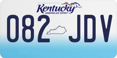 KY license plate 082JDV