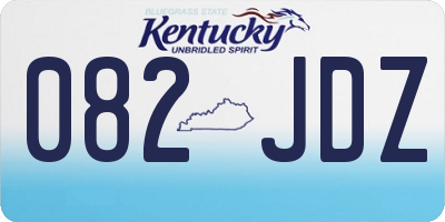 KY license plate 082JDZ