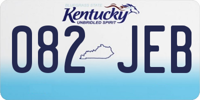 KY license plate 082JEB