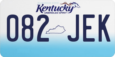 KY license plate 082JEK