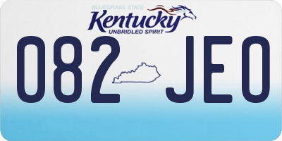 KY license plate 082JEO