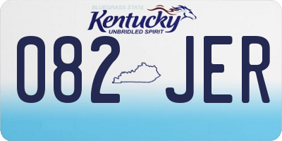 KY license plate 082JER