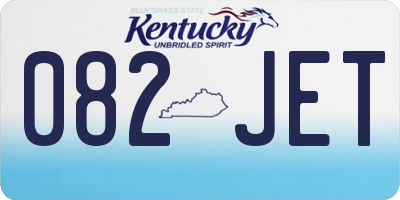 KY license plate 082JET