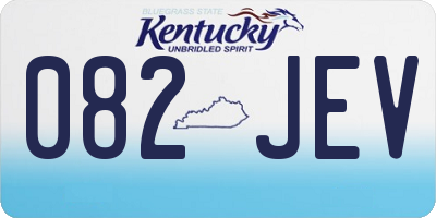 KY license plate 082JEV
