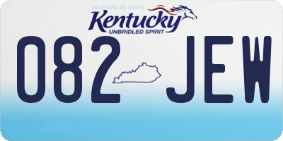 KY license plate 082JEW