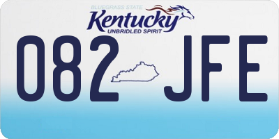 KY license plate 082JFE