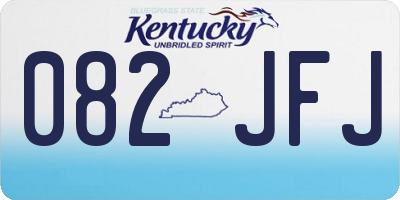 KY license plate 082JFJ