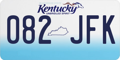 KY license plate 082JFK