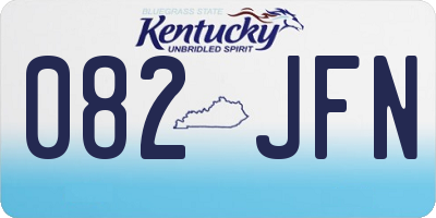 KY license plate 082JFN