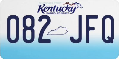 KY license plate 082JFQ