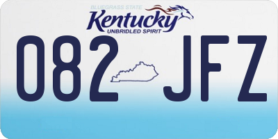 KY license plate 082JFZ