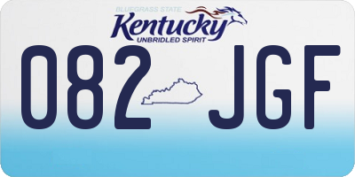 KY license plate 082JGF