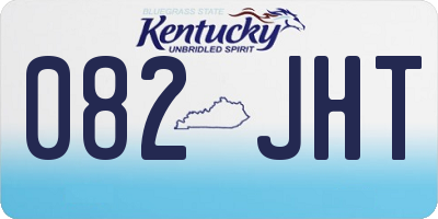 KY license plate 082JHT
