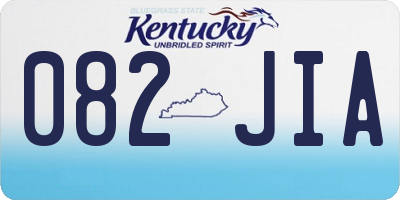 KY license plate 082JIA