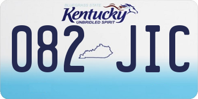 KY license plate 082JIC