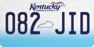 KY license plate 082JID